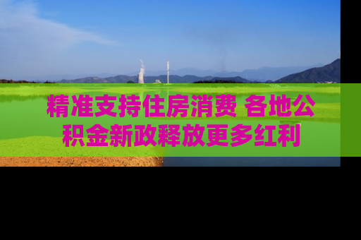 精准支持住房消费 各地公积金新政释放更多红利